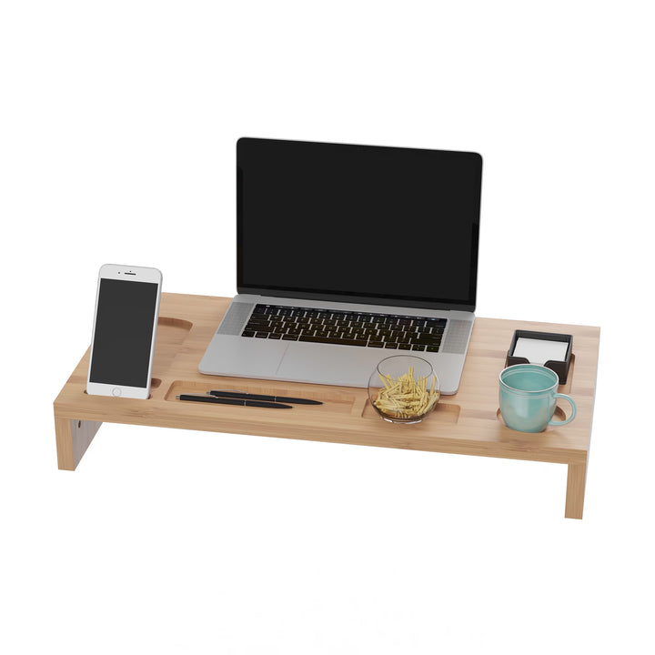 7-Compartment Monitor Stand for Home, Office, and College Dorm