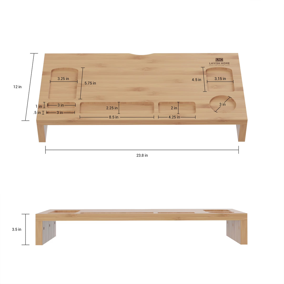 7-Compartment Monitor Stand for Home, Office, and College Dorm