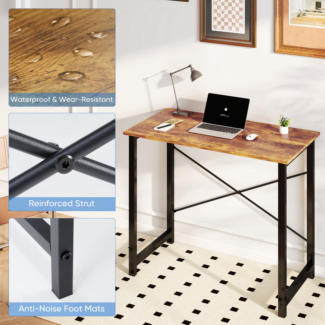40 Inch Small Computer Office Desk, for Home Office Bedroom - Rustic Brown