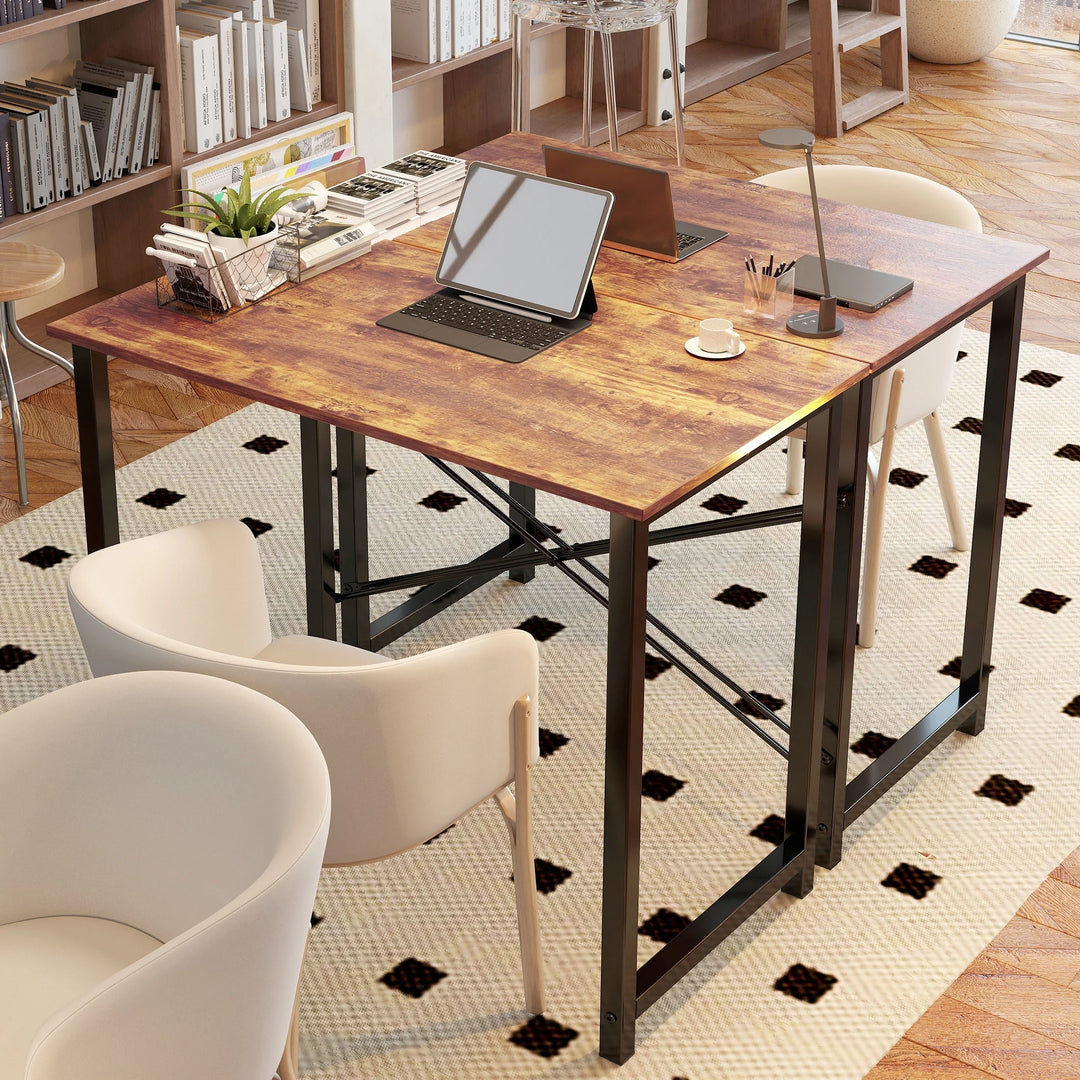 40 Inch Small Computer Office Desk, for Home Office Bedroom - Rustic Brown