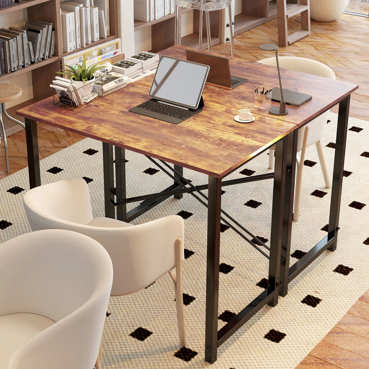 40 Inch Small Computer Office Desk, for Home Office Bedroom - Rustic Brown