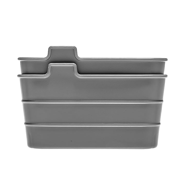 (2 Pack)  Utility Flex Storage Tray Organizer Set, Plastic Drawer Organizer Trays for Kitchen, Desk, Bathroom and Office Drawer Organization, Gray, 2-Pack, 5" X 15"