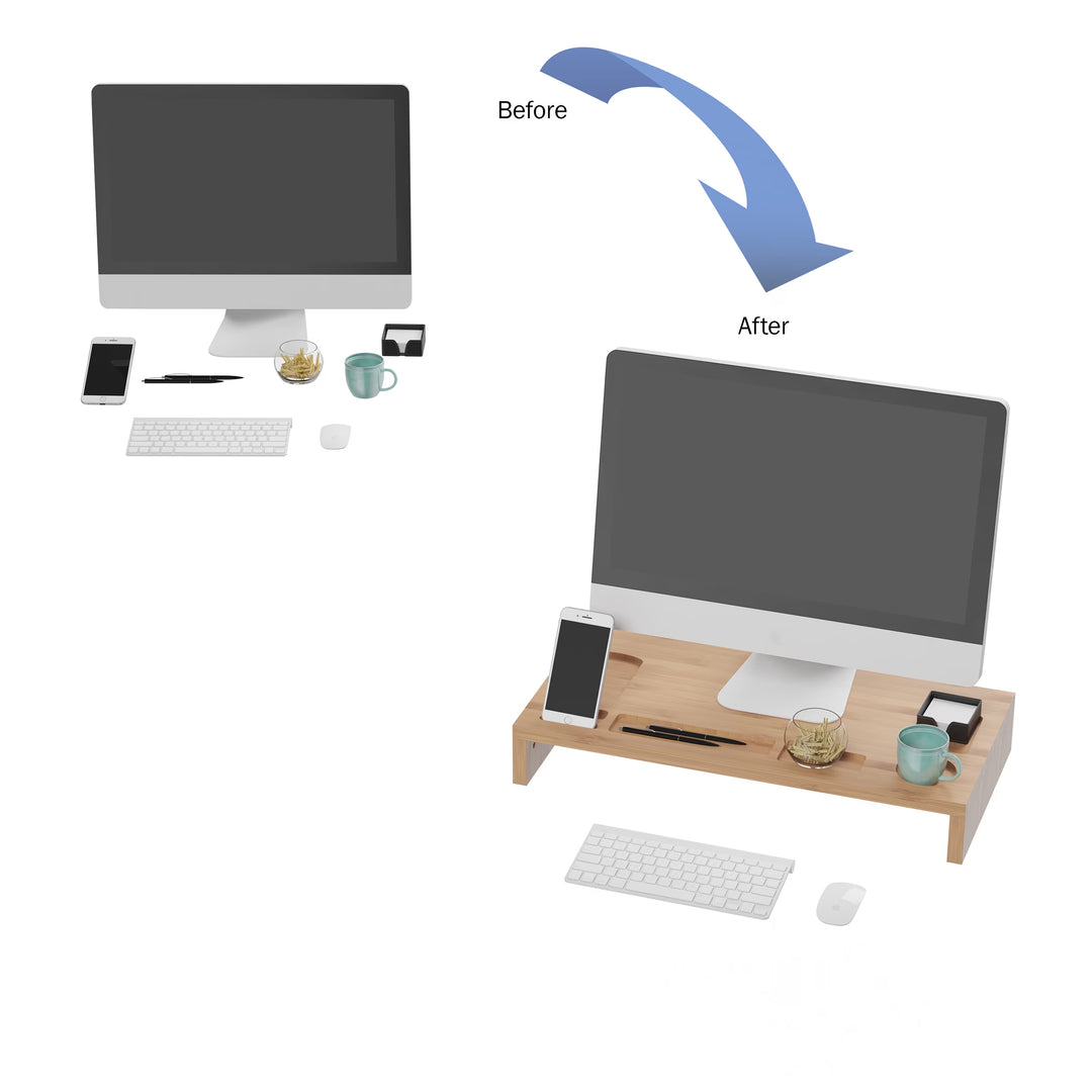 7-Compartment Monitor Stand for Home, Office, and College Dorm