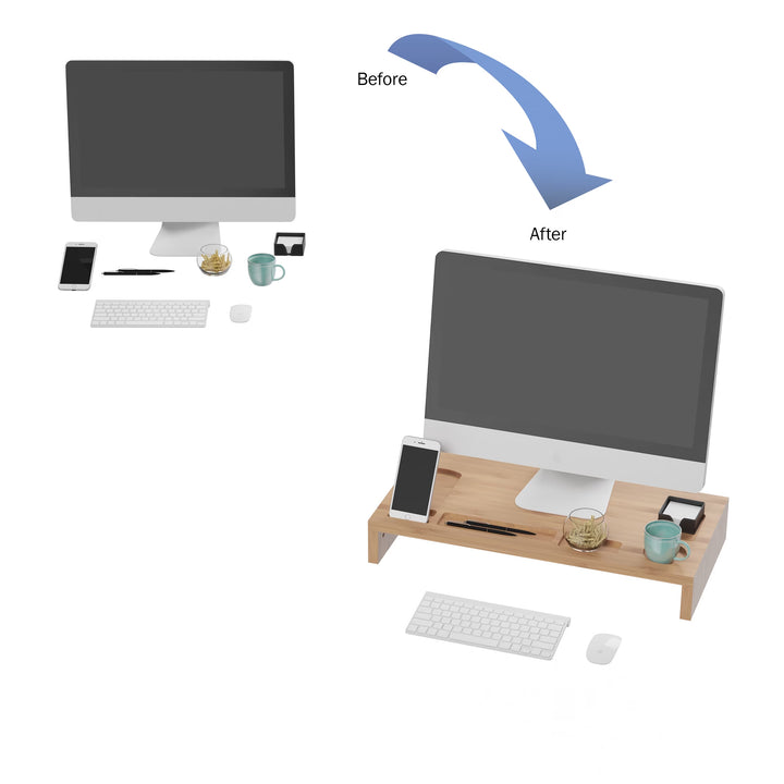 7-Compartment Monitor Stand for Home, Office, and College Dorm