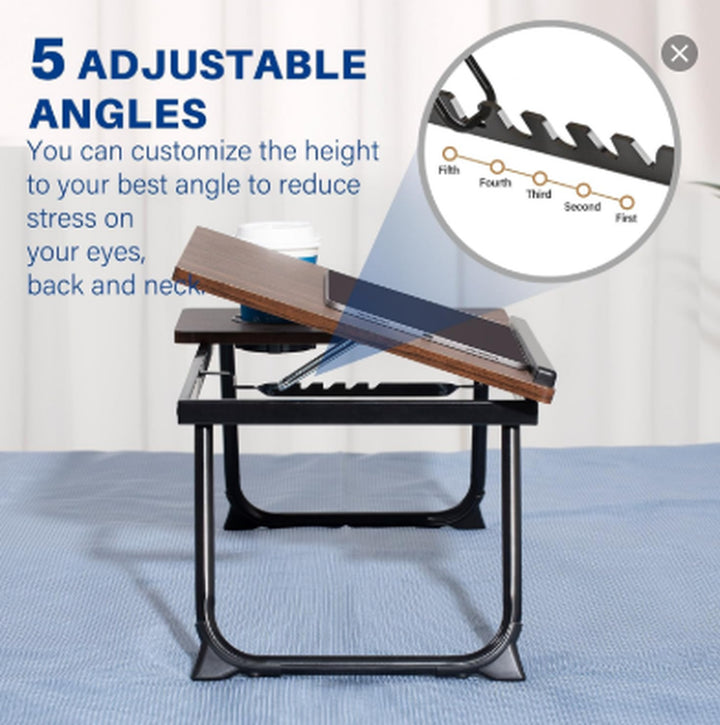 Adjustable Laptop Desk,Bed Computer Desk, Foldable Study Desk, Bedroom, Children'S Adjustable Table, Small Coffee Table, Dining Table, Adjustable Solid Wood Writing Desk