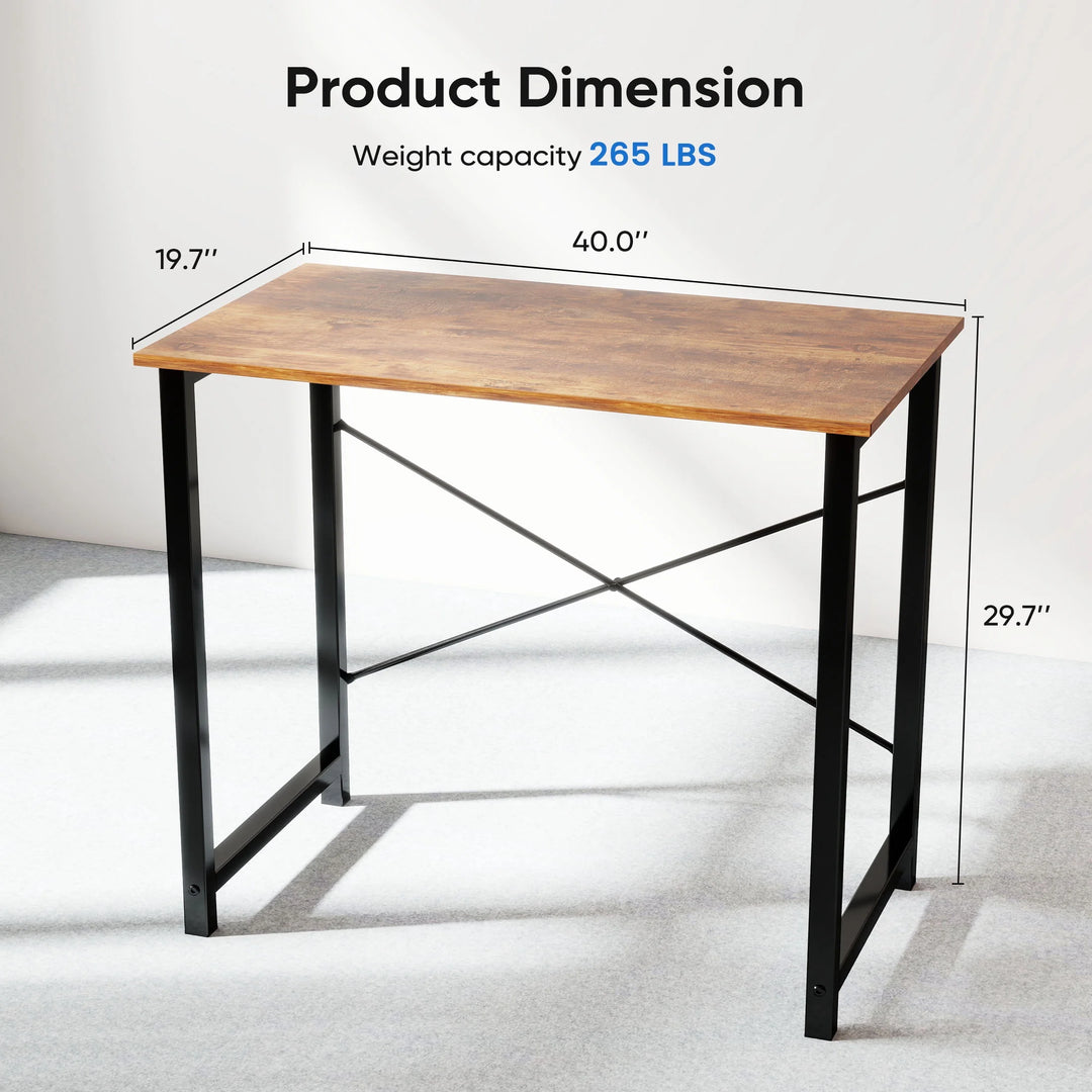 40 Inch Small Computer Office Desk, for Home Office Bedroom - Rustic Brown