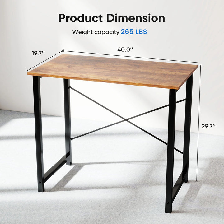 40 Inch Small Computer Office Desk, for Home Office Bedroom - Rustic Brown