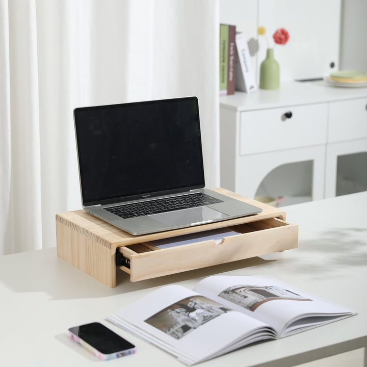 Wooden Monitor Stand, Combines the Functions of Holding Computers and Storing Items